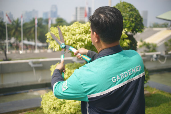 Landscaping Layanan ini mencakup perancangan, pemeliharaan, dan perawatan taman serta area hijau di sekitar gedung. Tim ahli AP Buildings memastikan lanskap selalu tertata rapi, sehat, dan menarik, melalui pemangkasan, penyiraman, pemupukan, dan perawatan tanaman secara rutin.